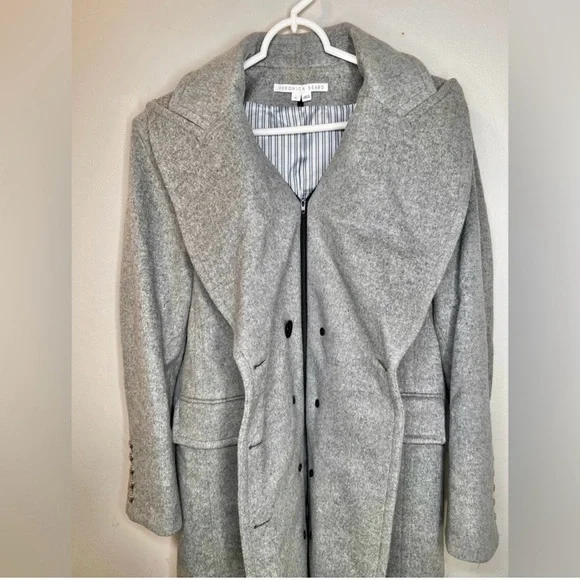Veronica Beard Nalida Overcoat Grey Size 6 Wool Cashmere Long Cardigan Coat - Picture 10 of 13